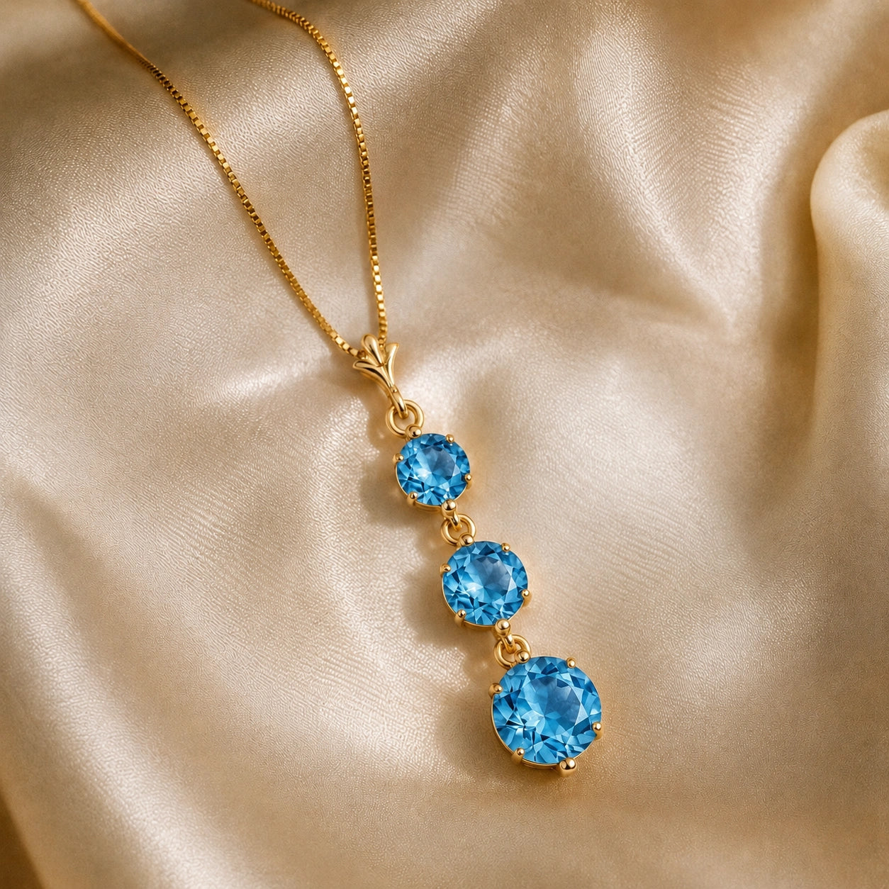 Yellow Gold Blue Topaz — Leonilde