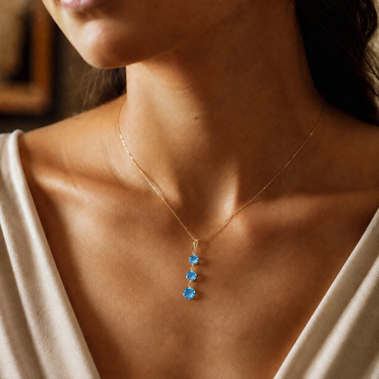 Yellow Gold Blue Topaz — Leonilde