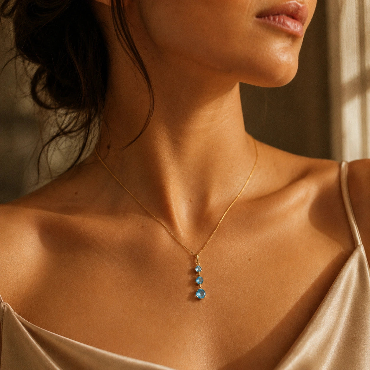 Yellow Gold Blue Topaz — Leonilde
