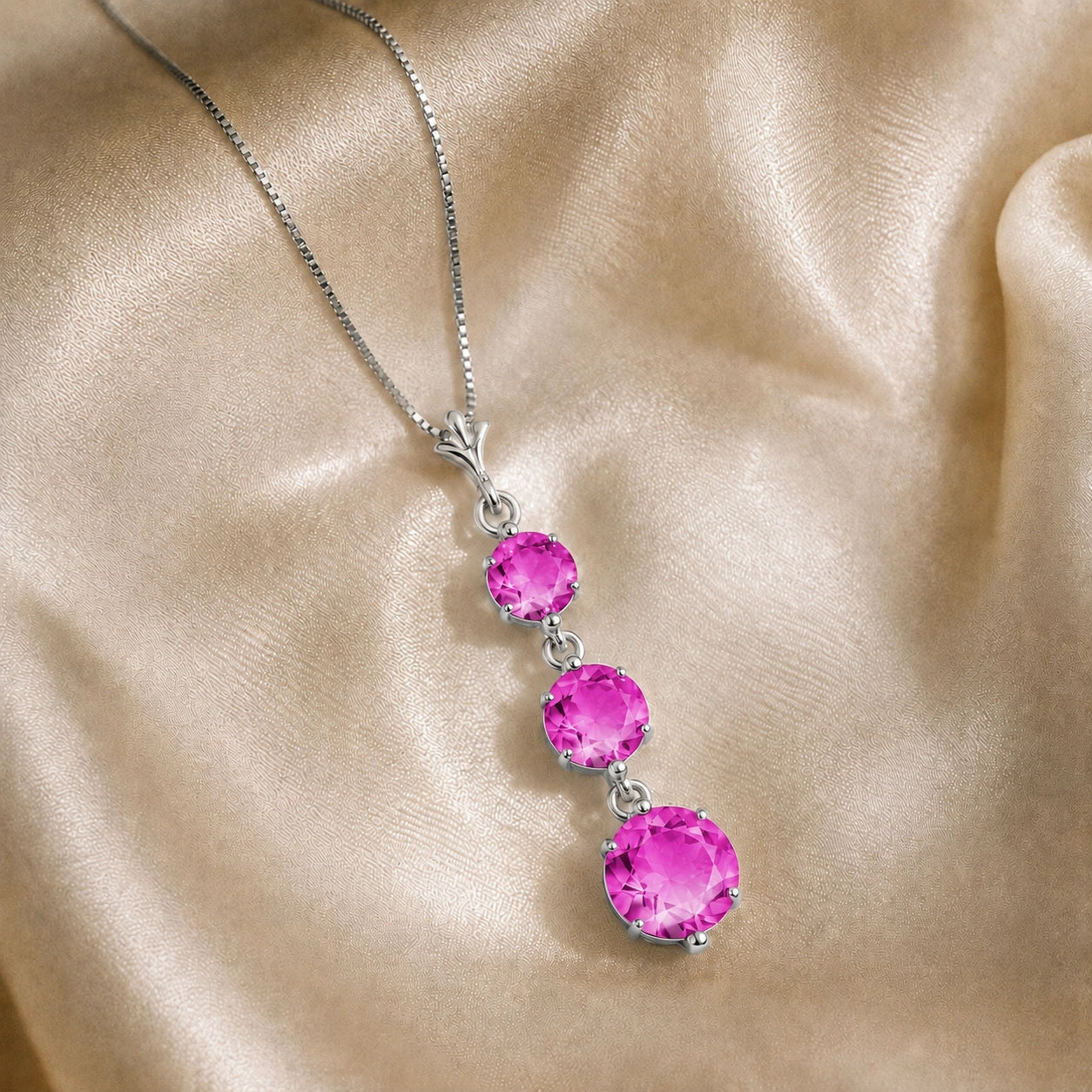 White Gold Pink Topaz — Leonilde