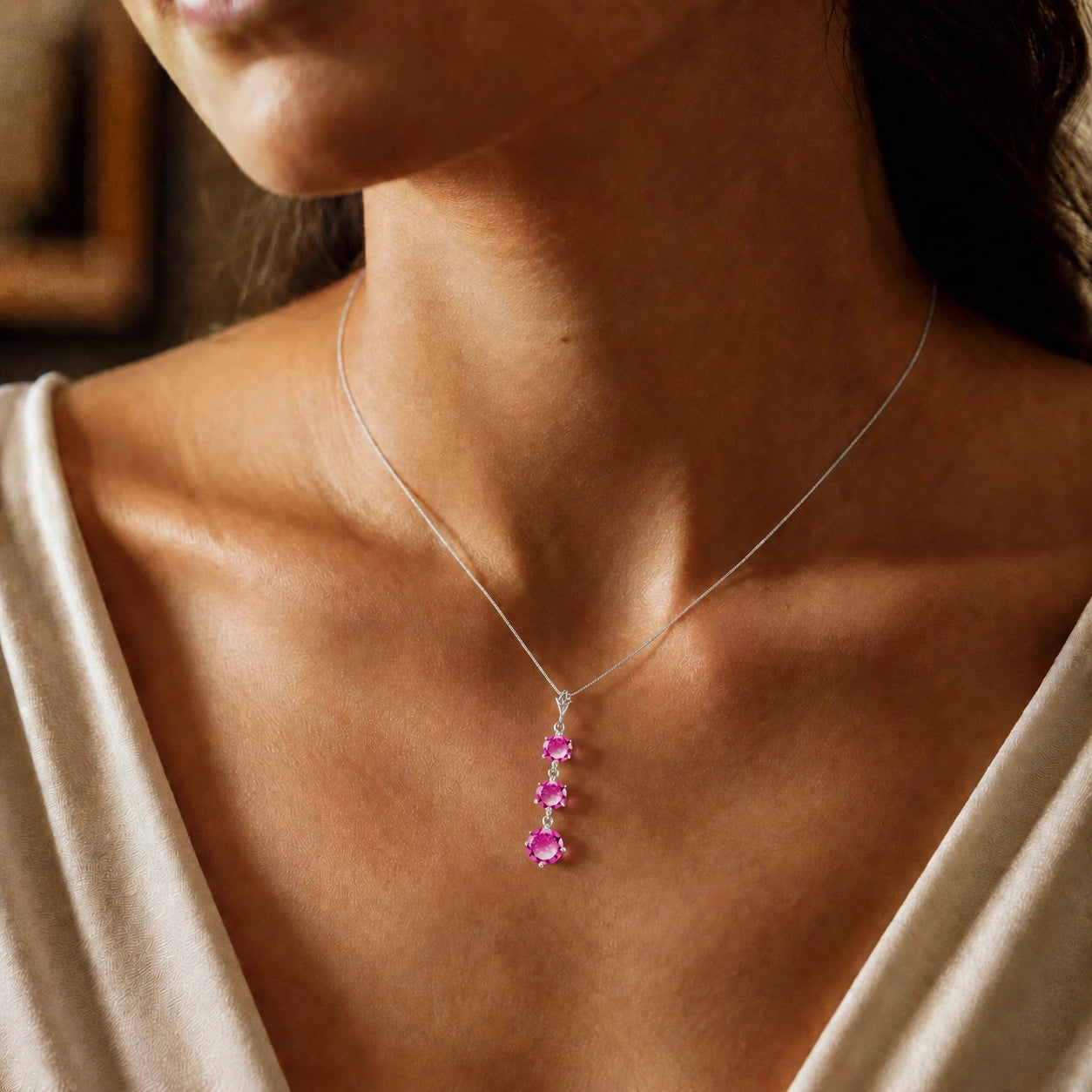 White Gold Pink Topaz — Leonilde