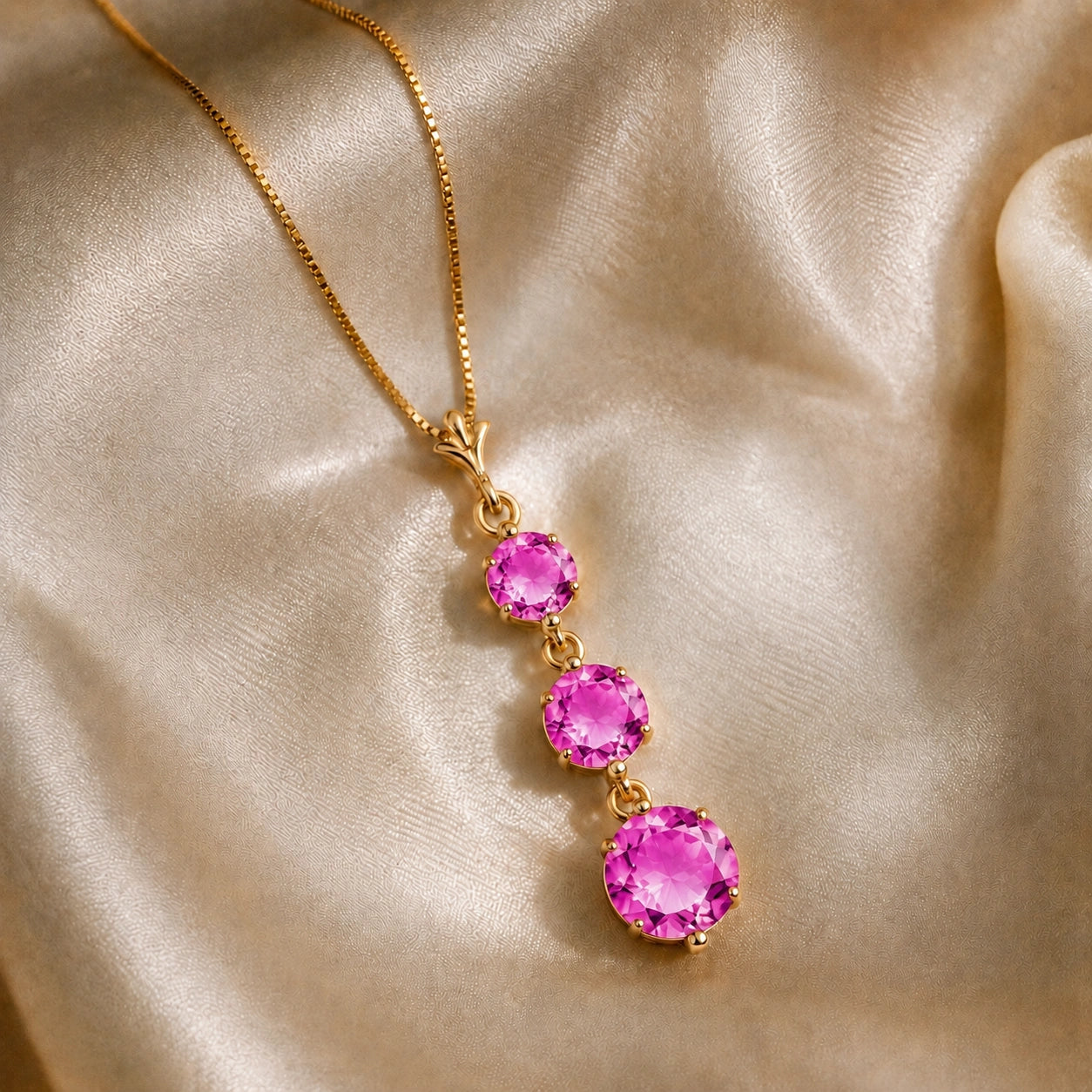 Yellow Gold Pink Topaz — Leonilde