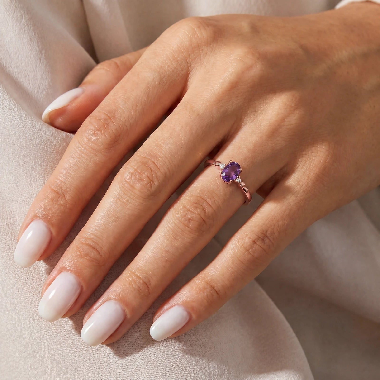 Rose Gold Diamond & Amethyst — Leontina