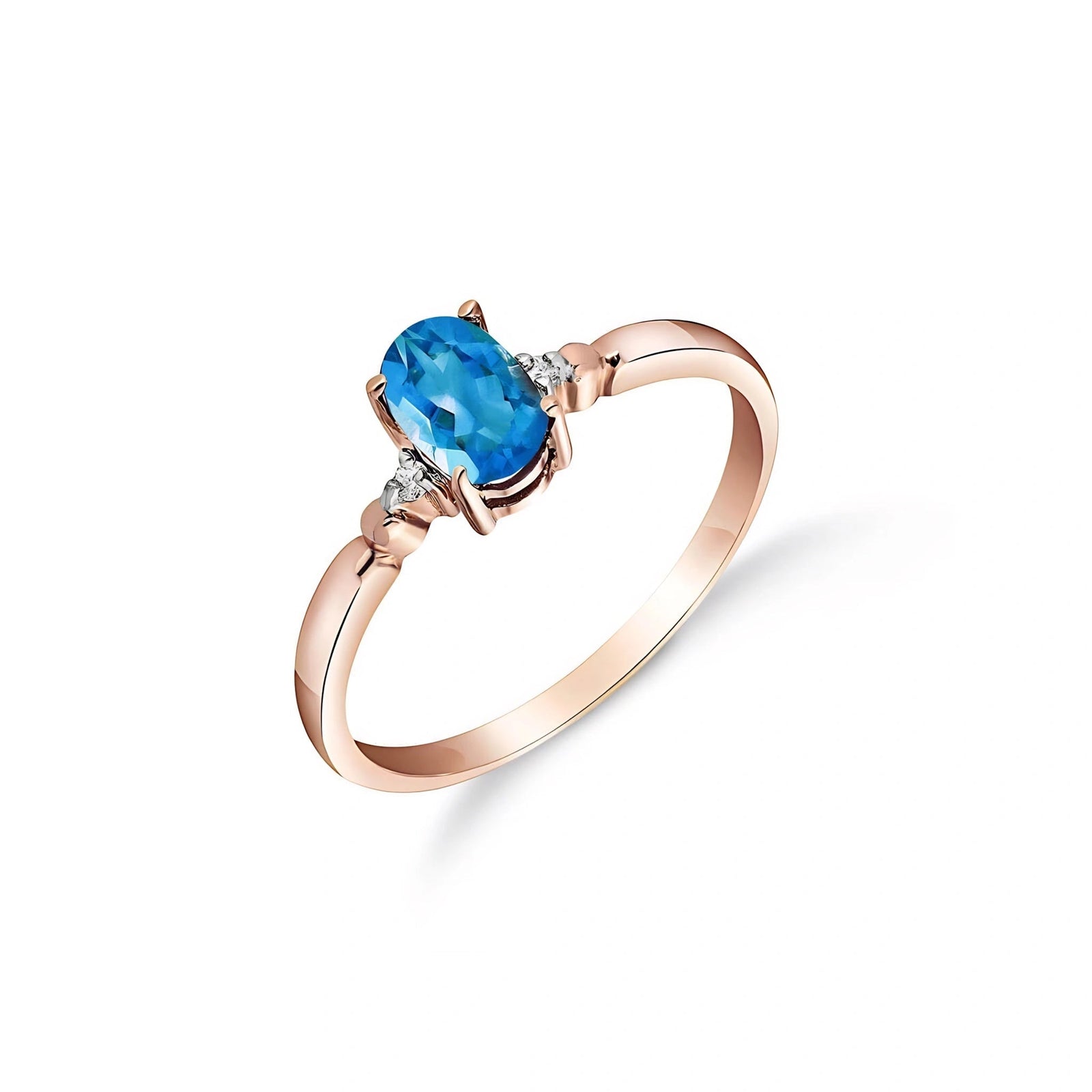 Rose Gold Diamond & Blue Topaz — Leontina