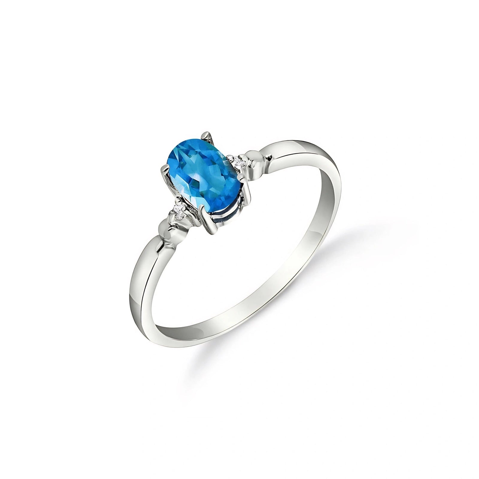 White Gold Diamond & Blue Topaz — Leontina