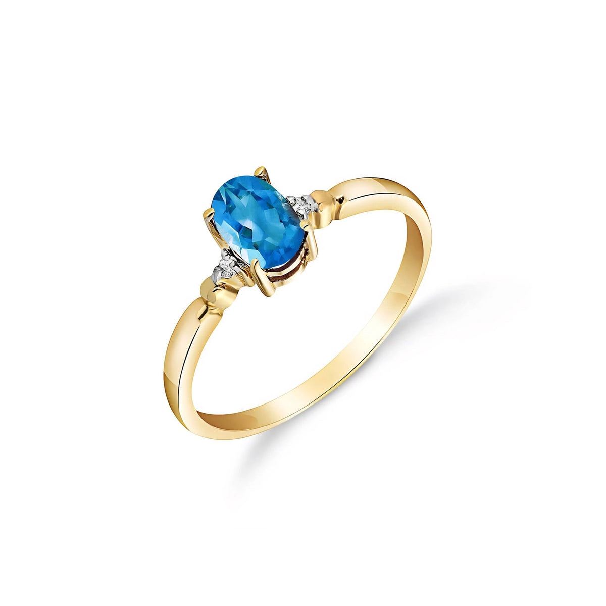 Yellow Gold Diamond & Blue Topaz — Leontina
