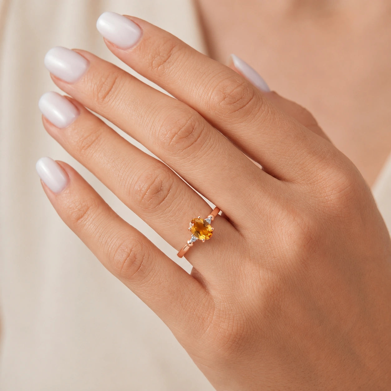 Rose Gold Diamond & Citrine — Leontina