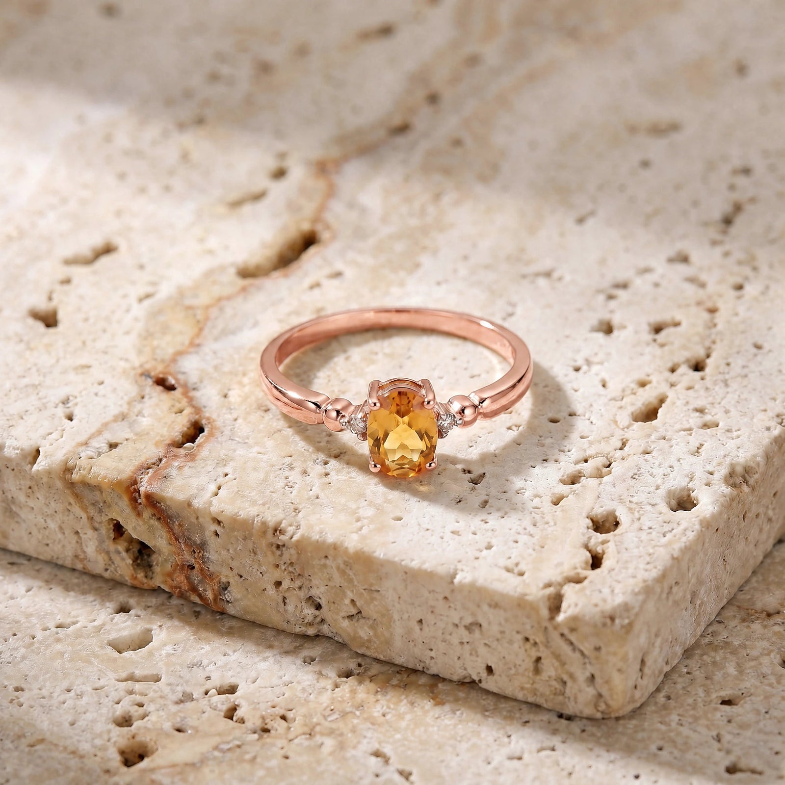 Rose Gold Diamond & Citrine — Leontina