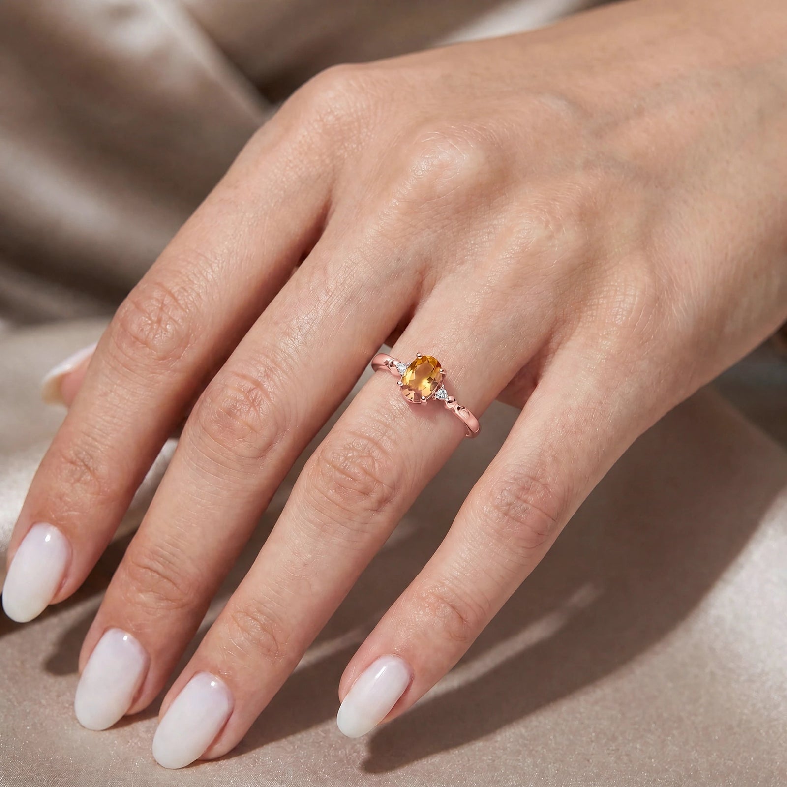 Rose Gold Diamond & Citrine — Leontina
