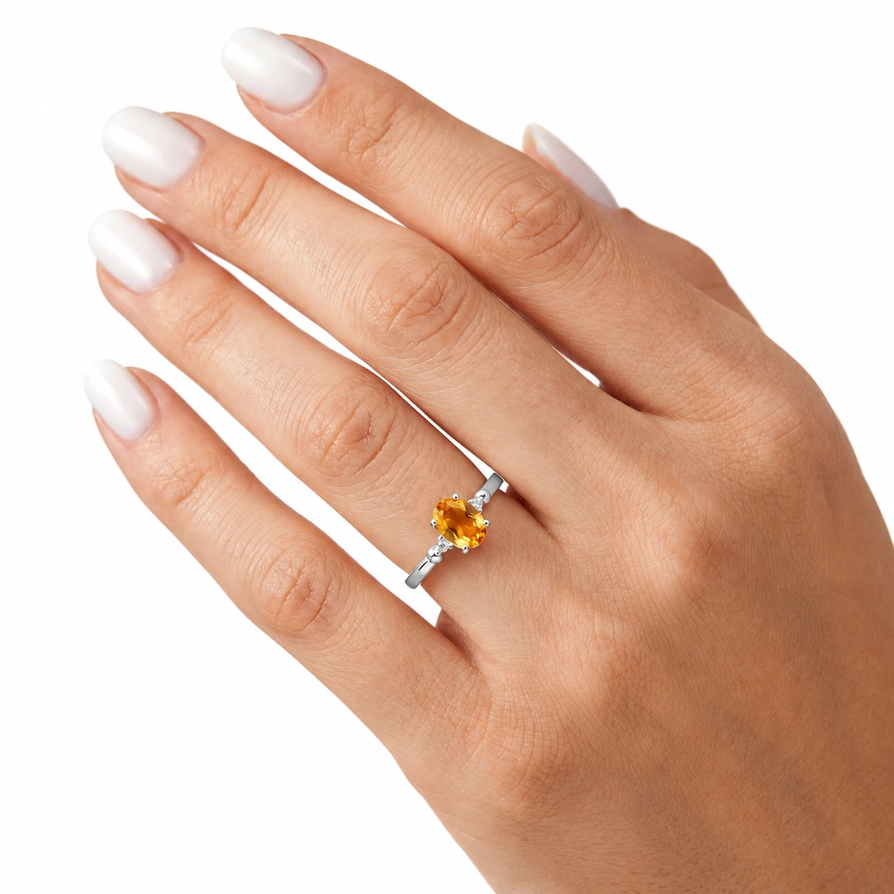 White Gold Diamond & Citrine — Leontina