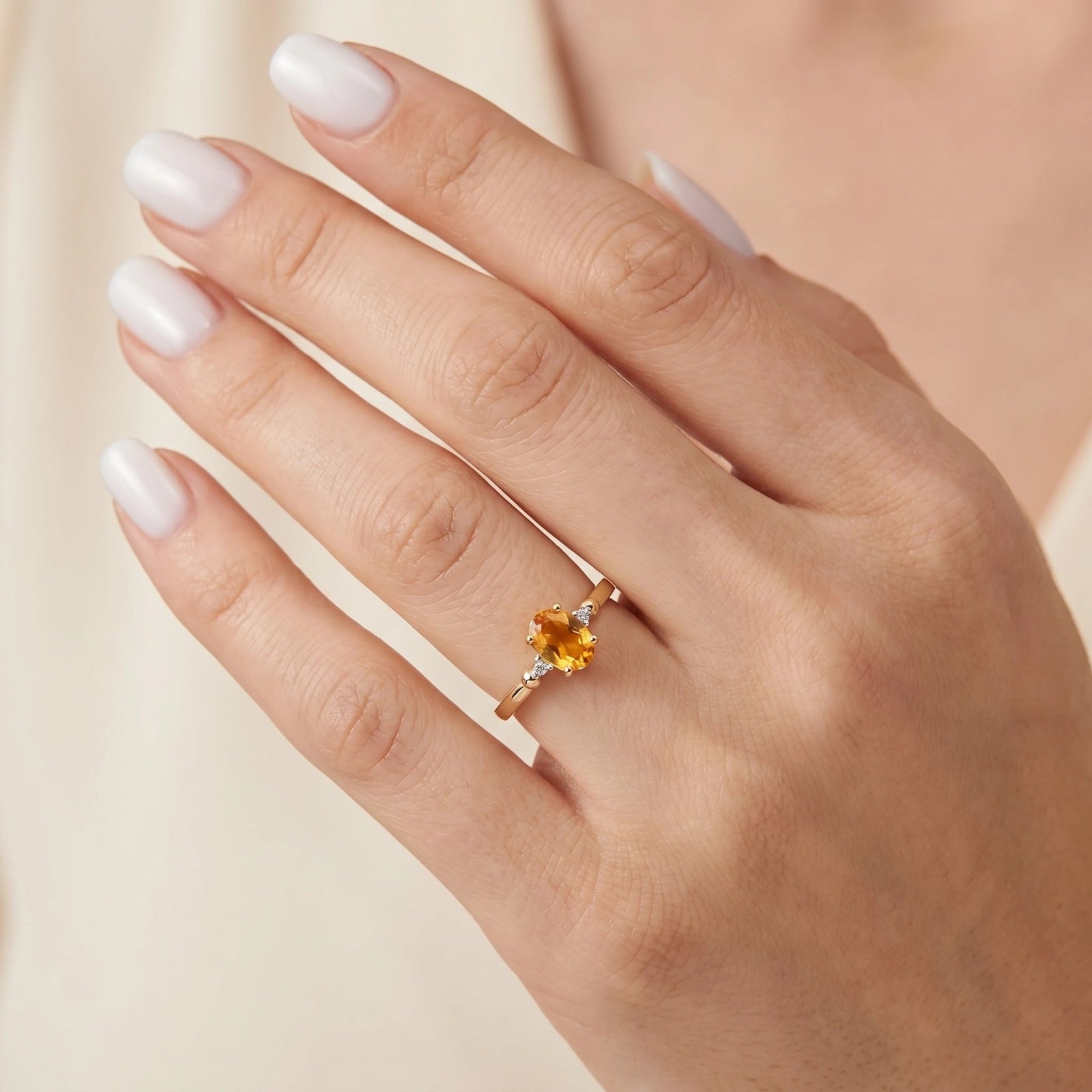 Yellow Gold Diamond & Citrine — Leontina