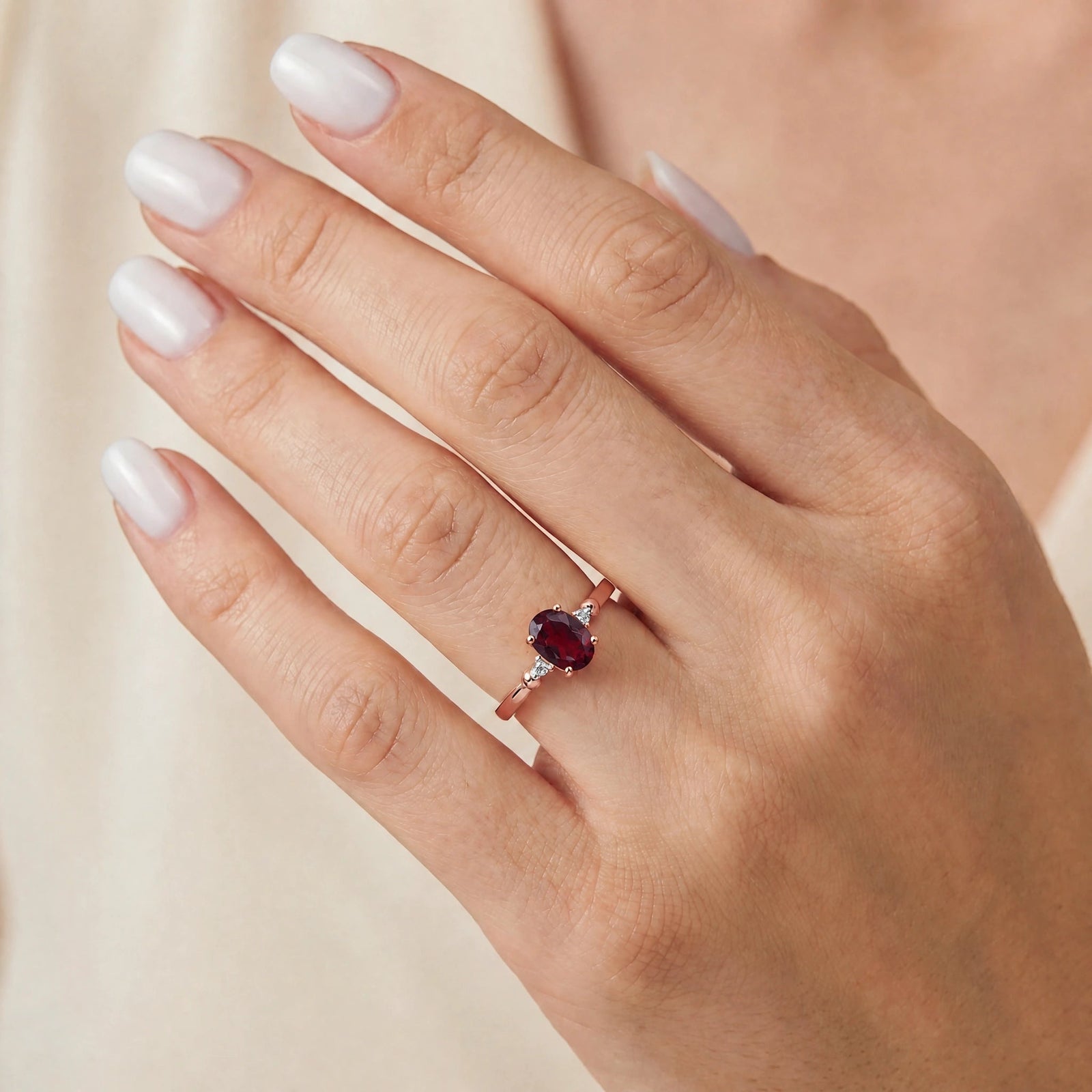 Rose Gold Diamond & Garnet — Leontina