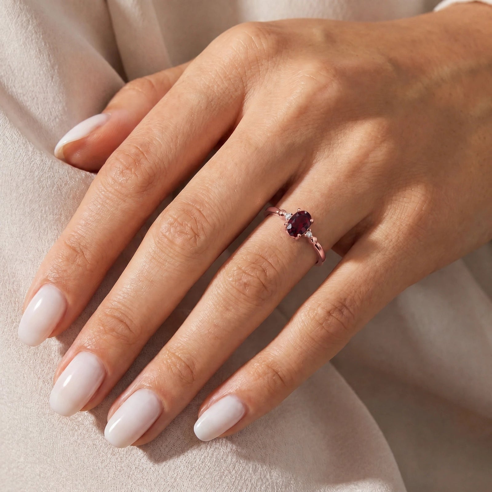 Rose Gold Diamond & Garnet — Leontina