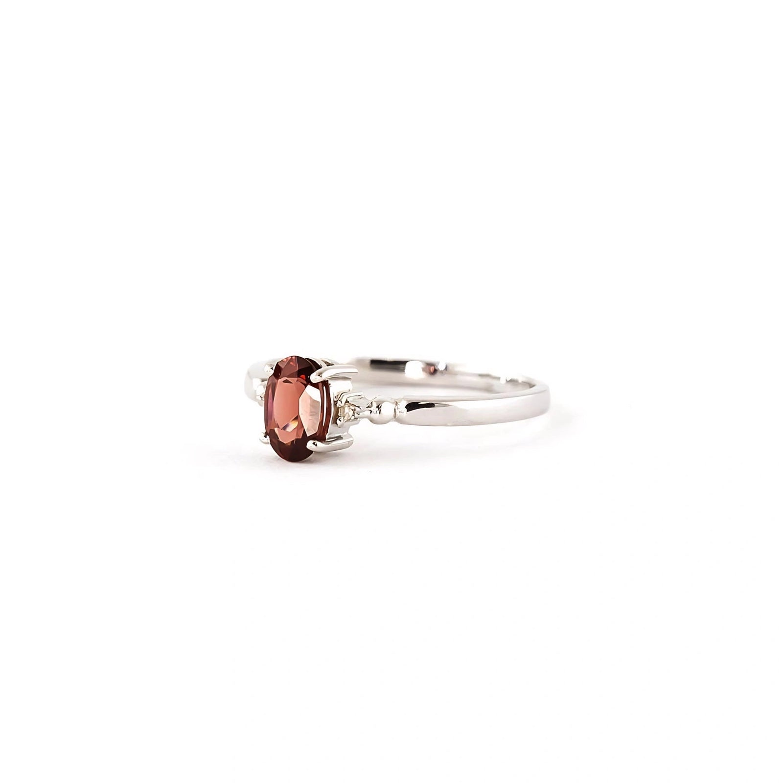 White Gold Diamond & Garnet — Leontina