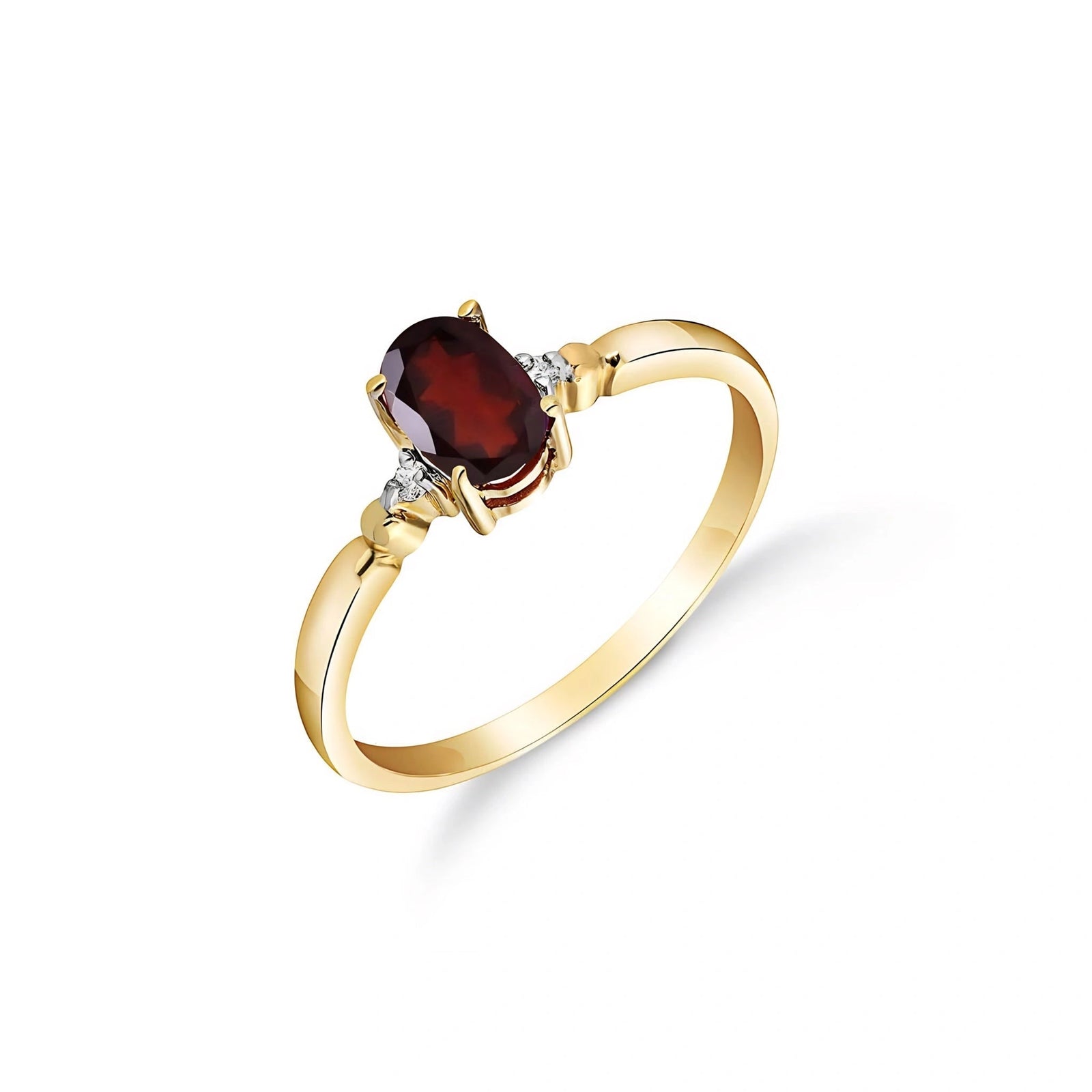Yellow Gold Diamond & Garnet — Leontina