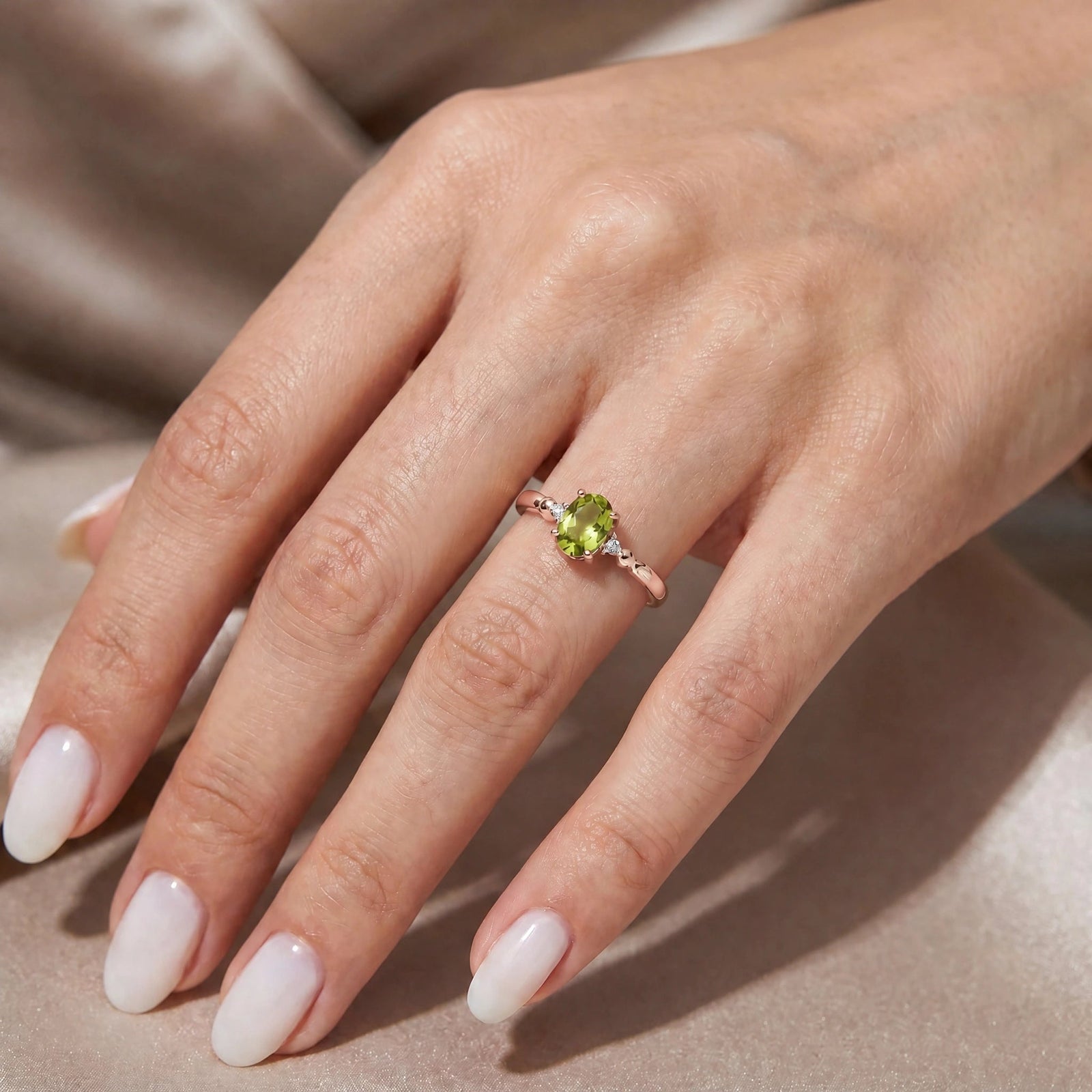Rose Gold Diamond & Peridot — Leontina