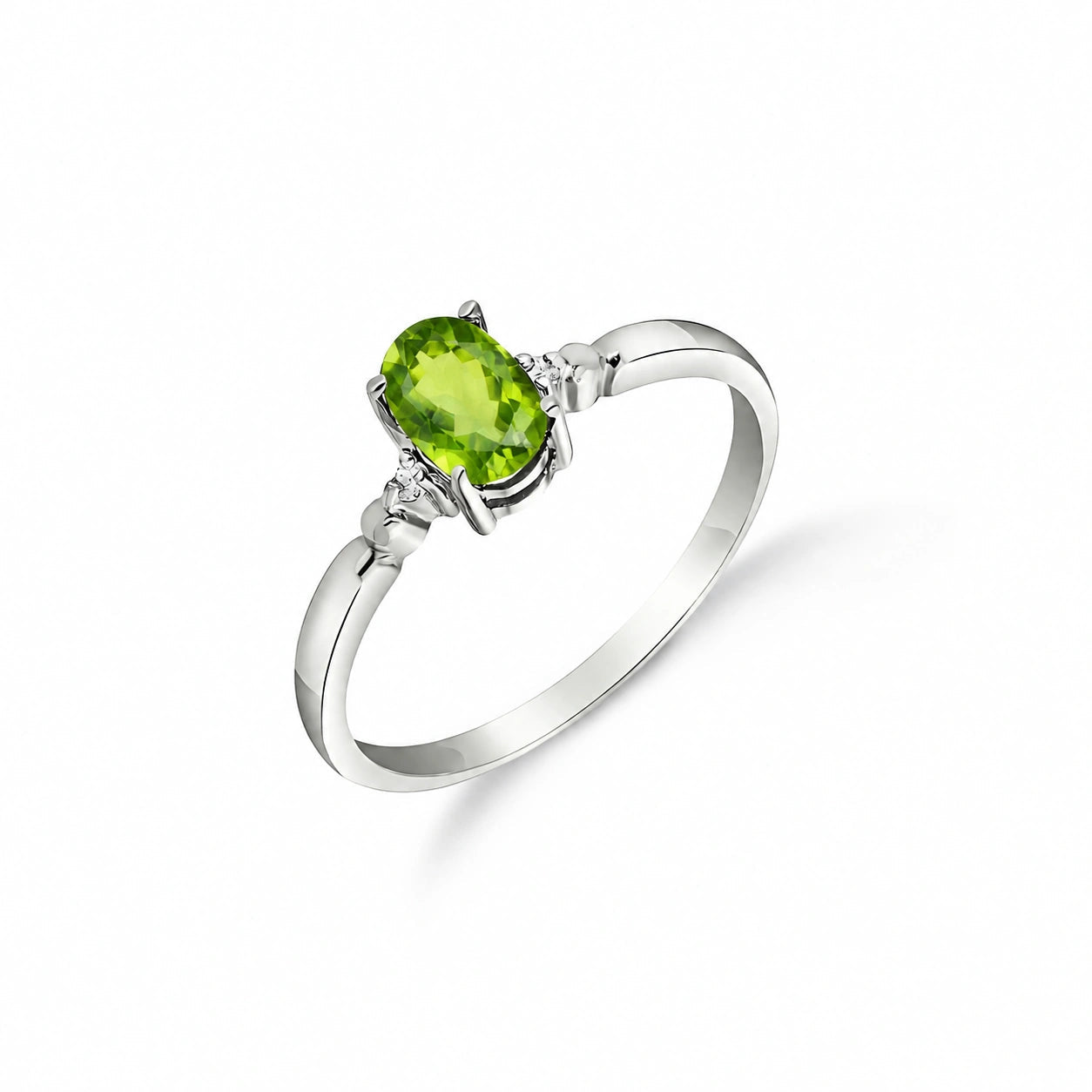 White Gold Diamond & Peridot — Leontina