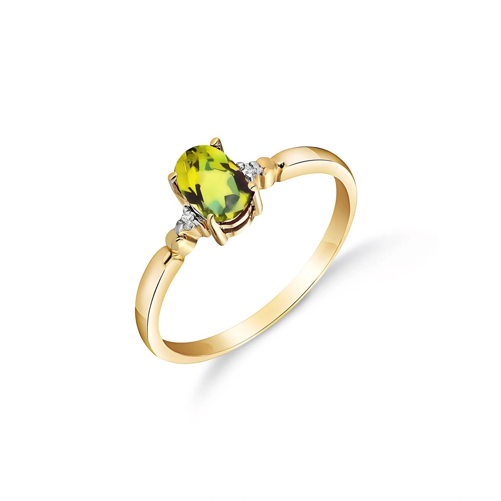 Yellow Gold Diamond & Peridot — Leontina