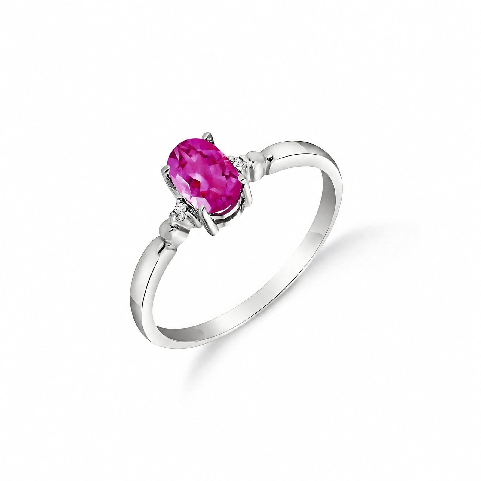 White Gold Pink Topaz & Diamond — Leontina