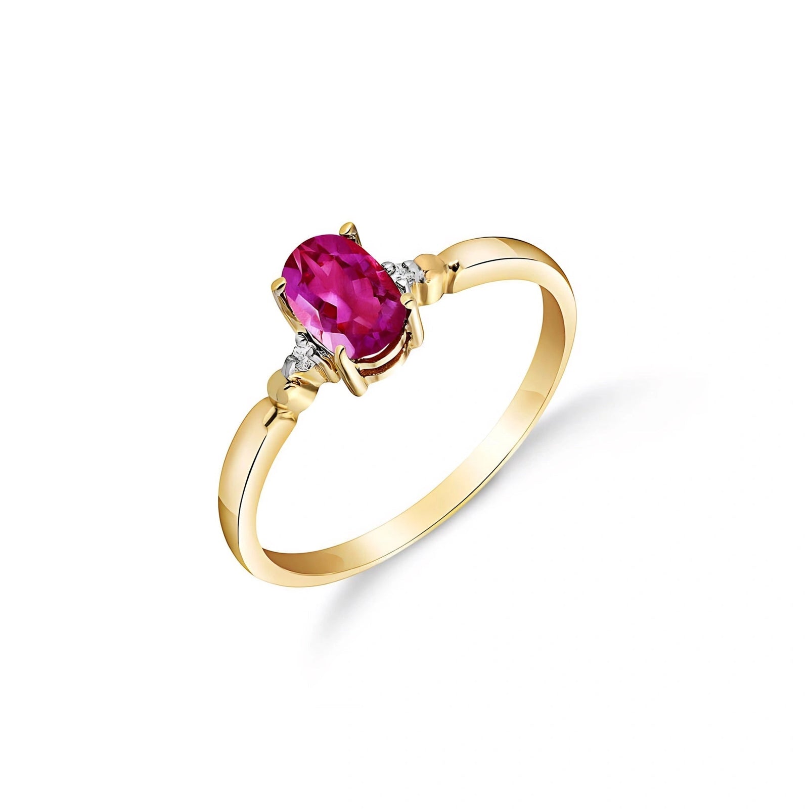 Yellow Gold Pink Topaz & Diamond — Leontina