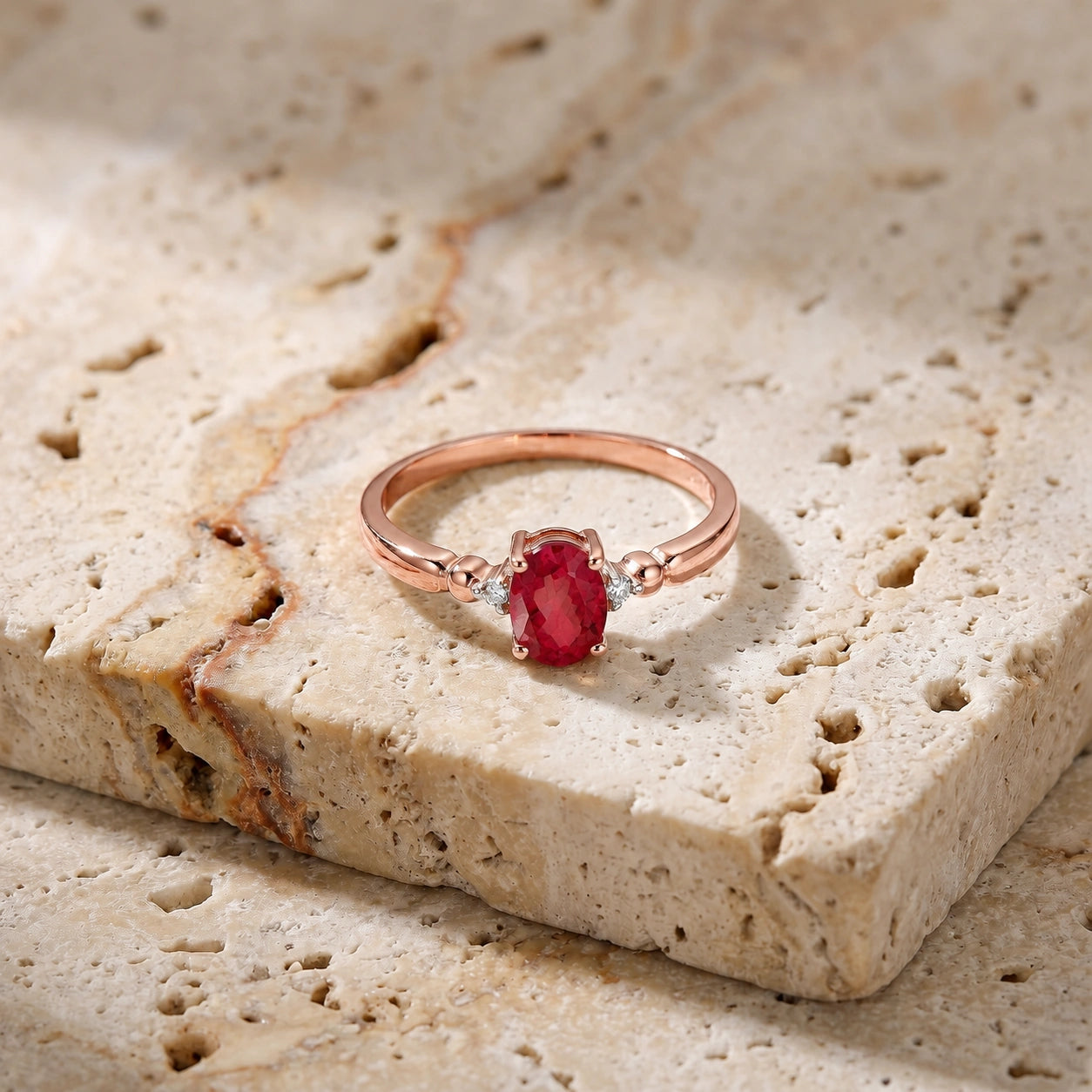 Rose Gold Ruby & Diamond — Leontina