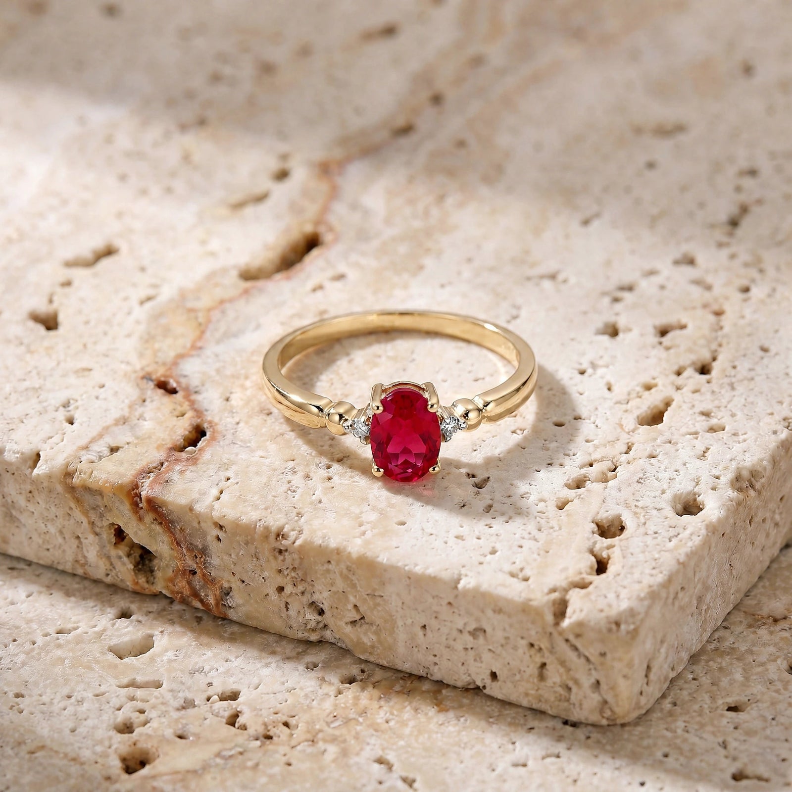 Yellow Gold Ruby & Diamond — Leontina