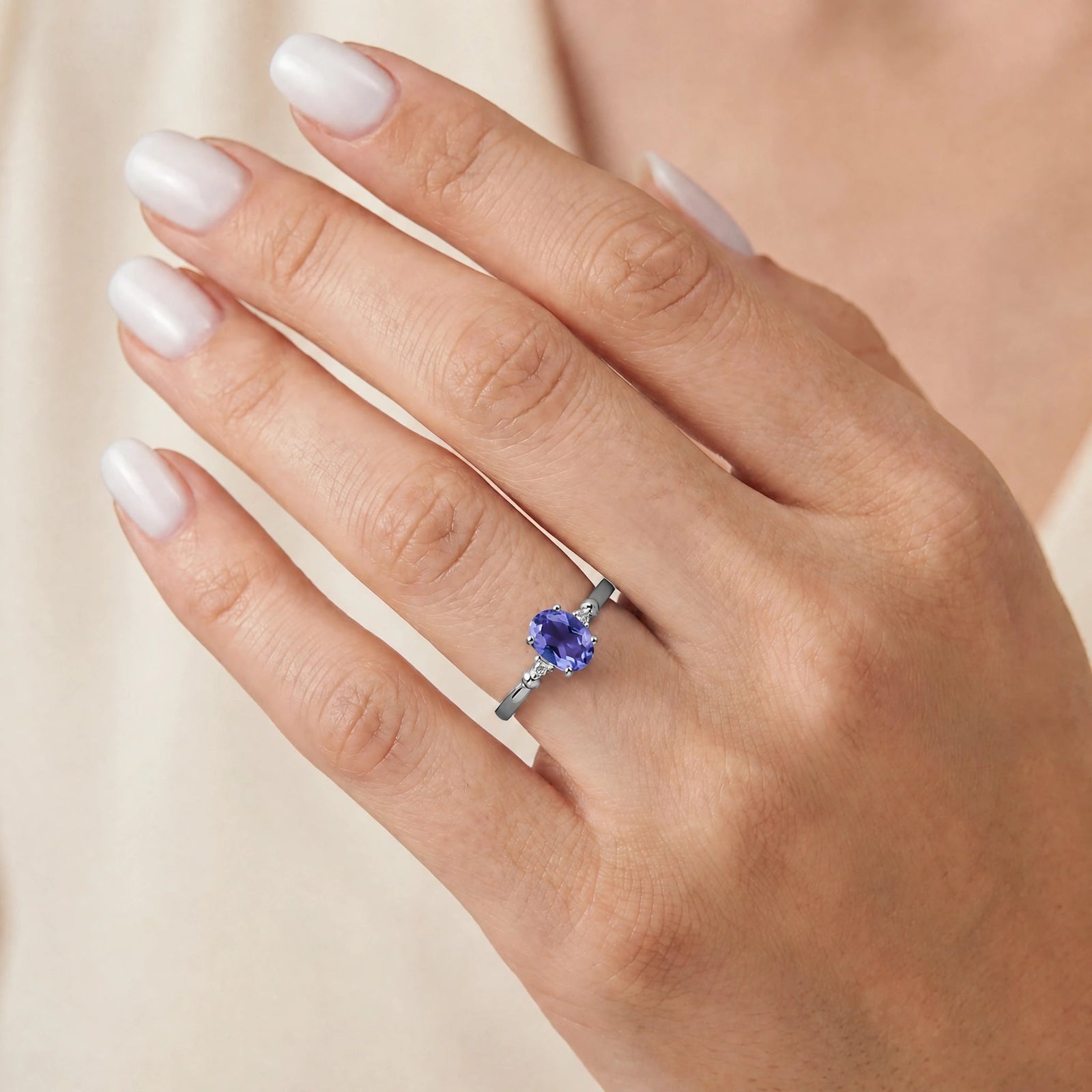 White Gold Tanzanite & Diamond — Leontina