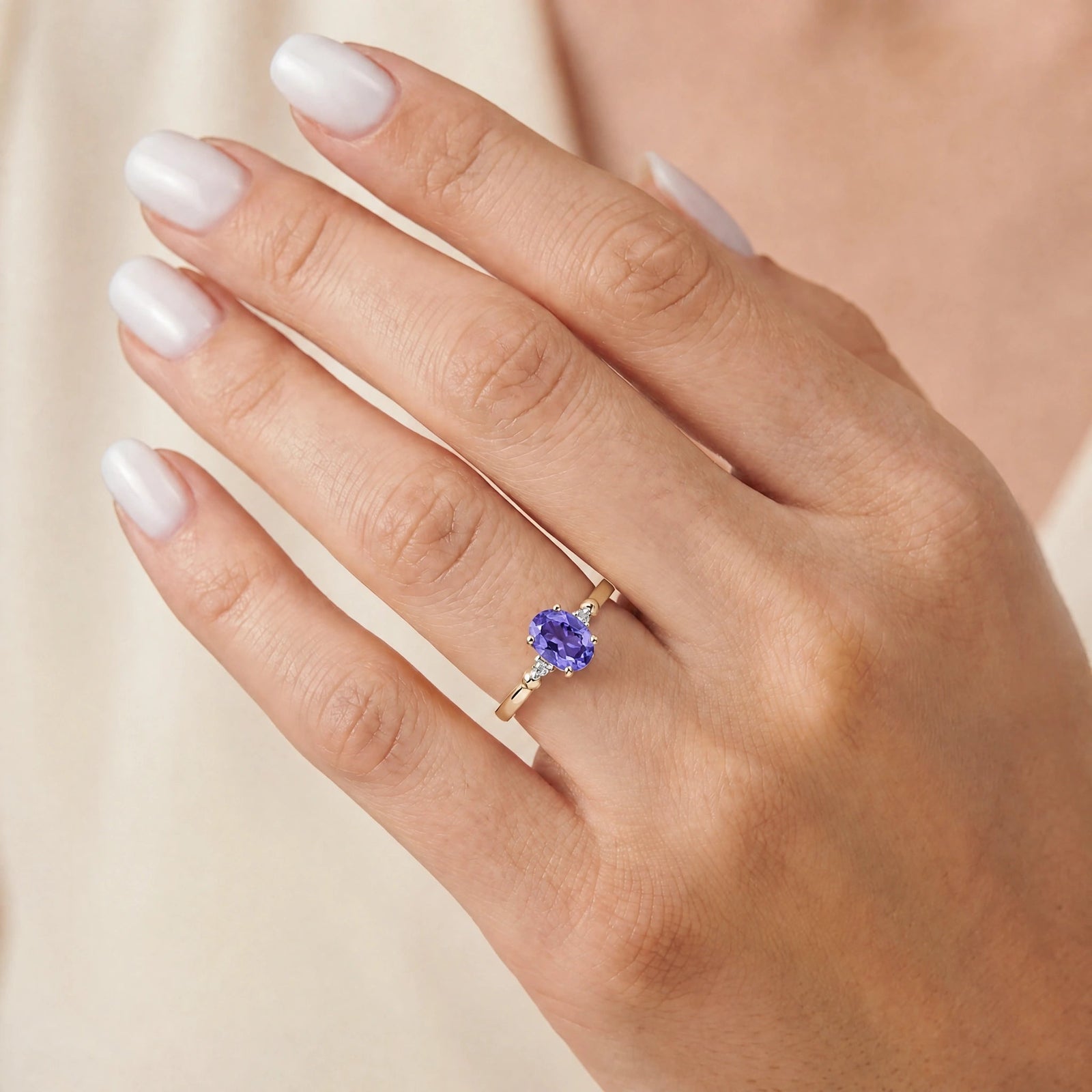 Yellow Gold Tanzanite & Diamond — Leontina