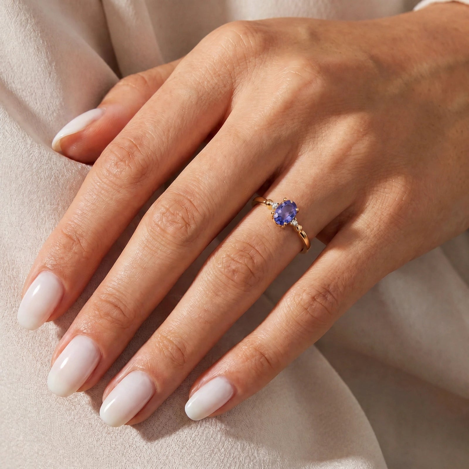 Yellow Gold Tanzanite & Diamond — Leontina