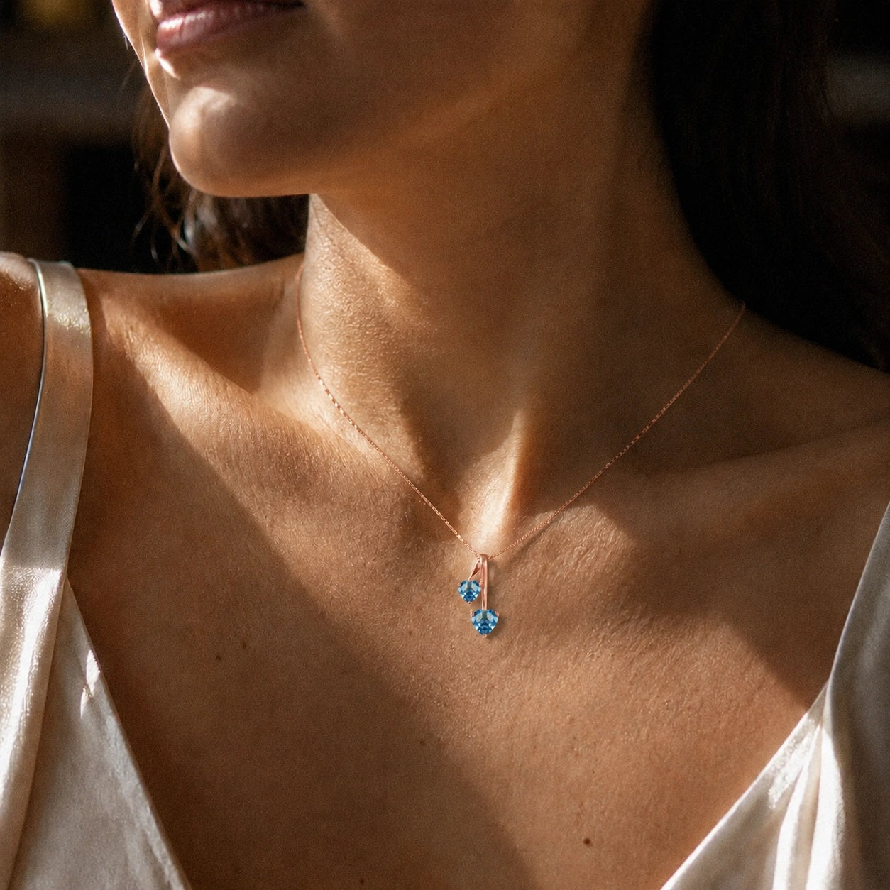 Rose Gold Aura Necklace Amethyst 10K — Berenice