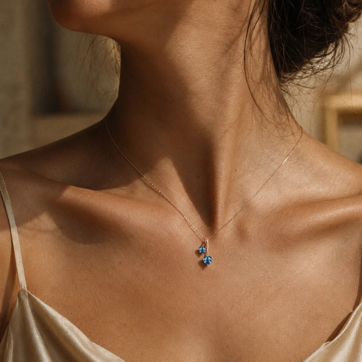 Rose Gold Aura Necklace Amethyst 10K — Berenice