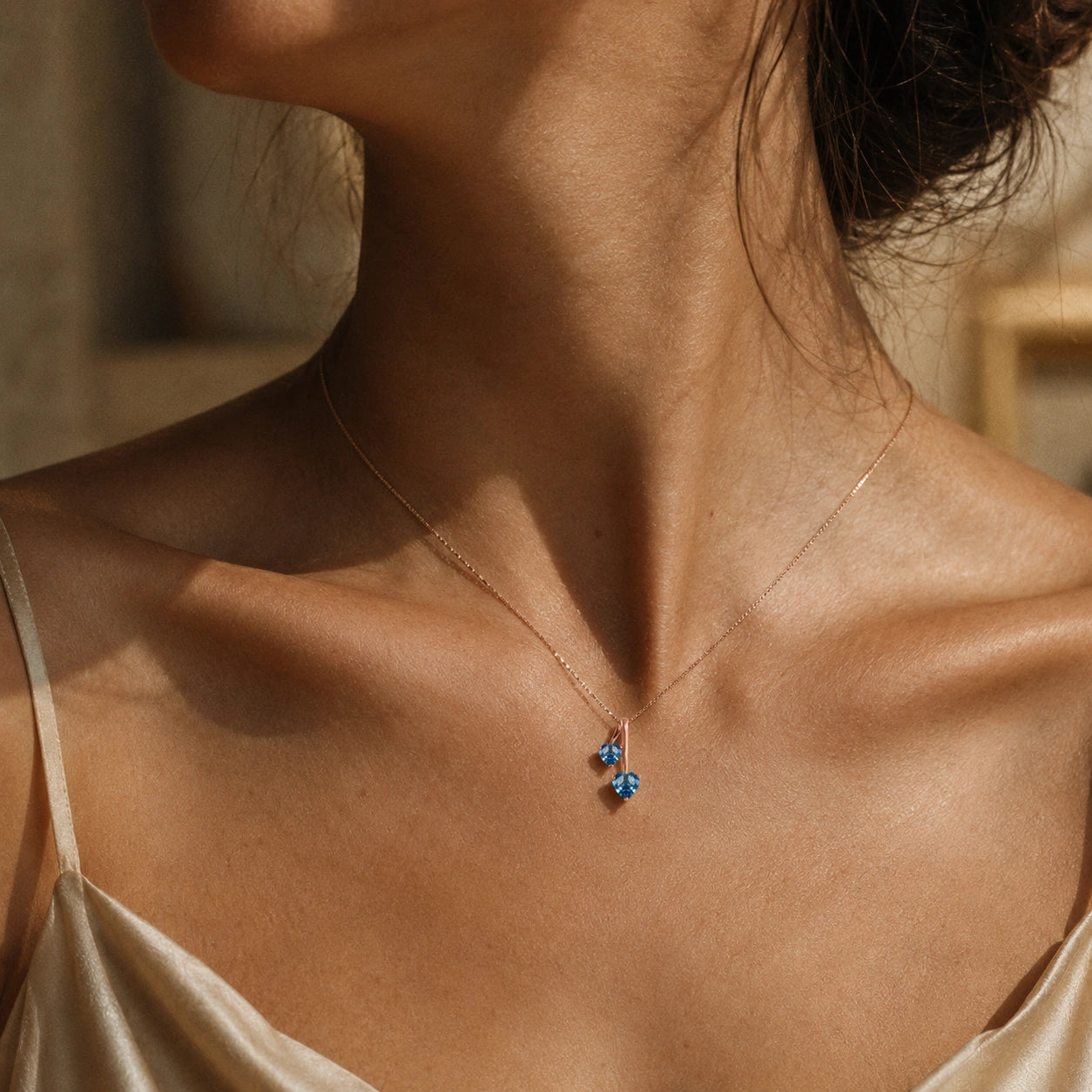Rose Gold Aura Necklace Amethyst 10K — Berenice