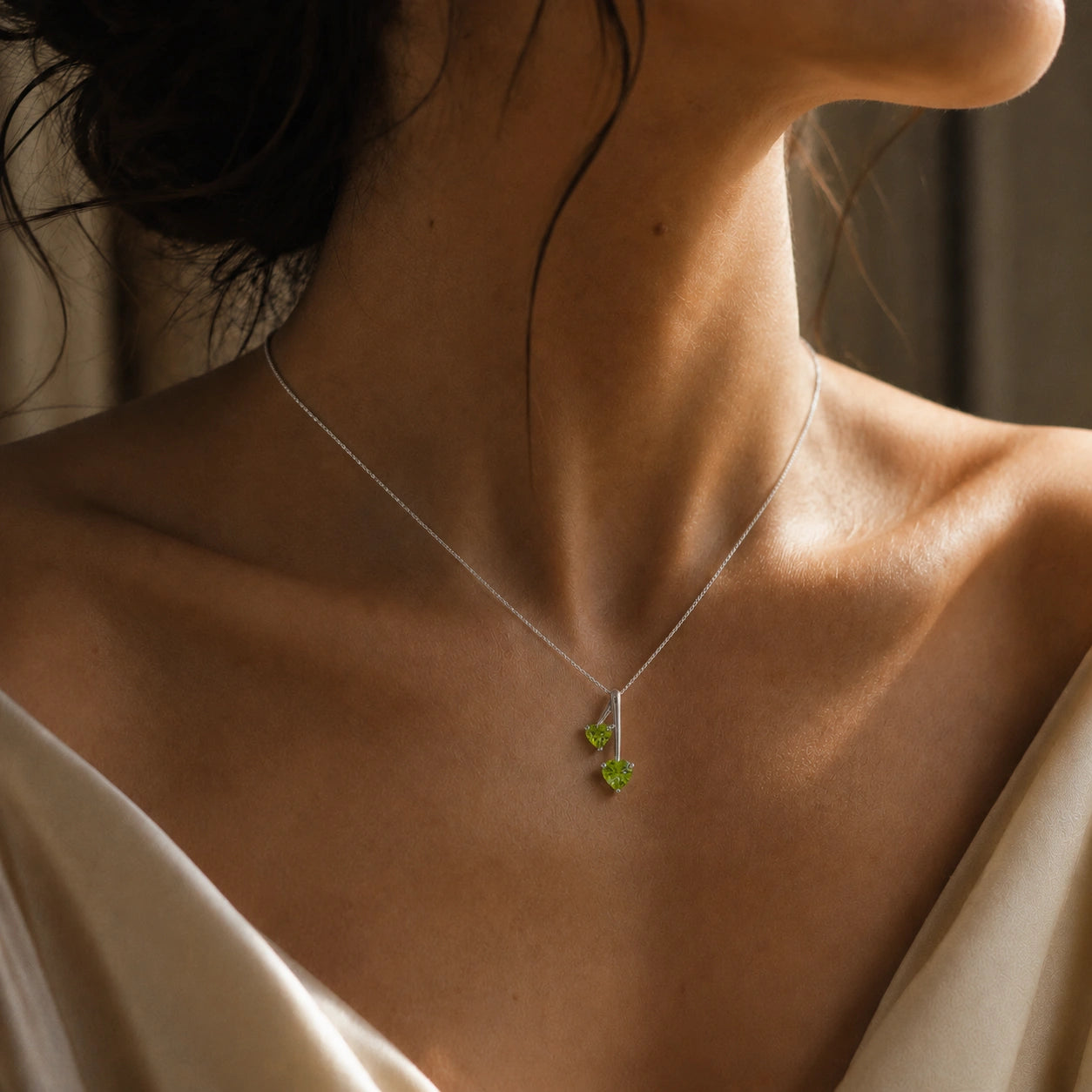 White Gold Aura Necklace Aquamarine 10K — Berenice