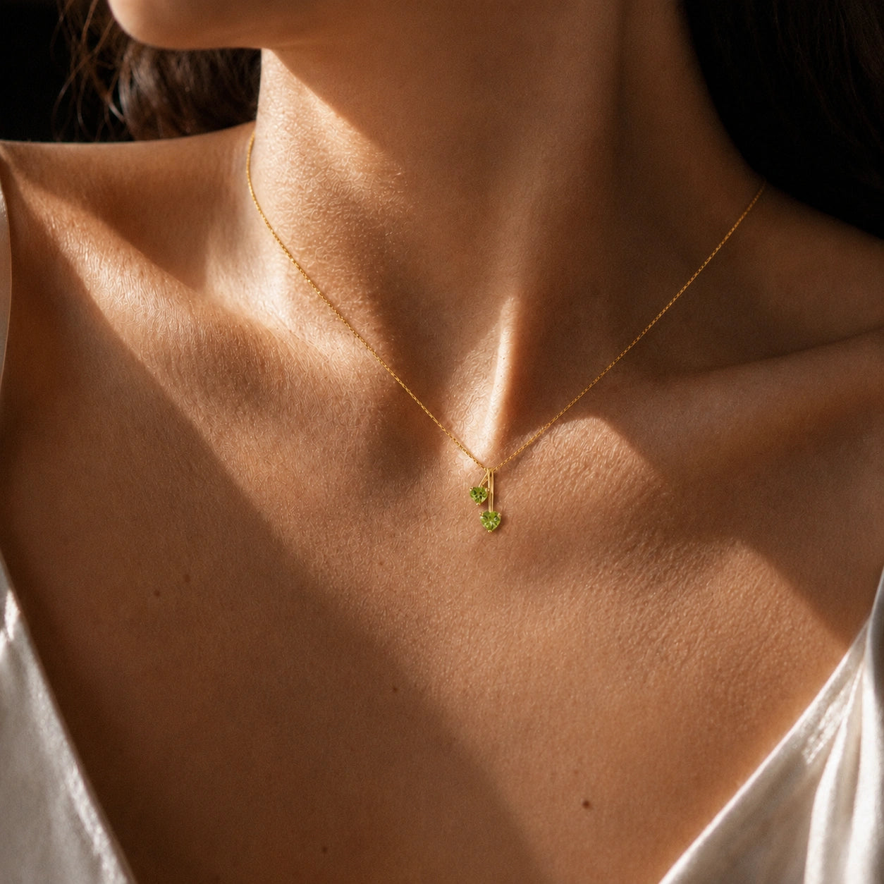 Yellow Gold Aura Necklace Aquamarine 10K — Berenice