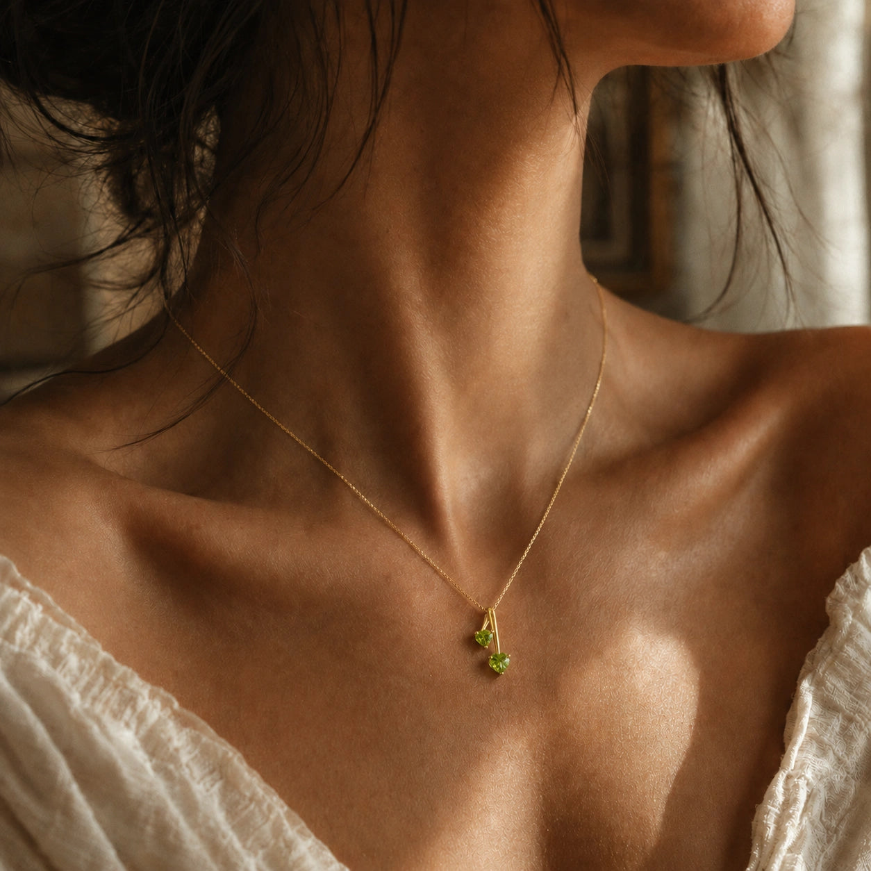 Yellow Gold Aura Necklace Aquamarine 10K — Berenice
