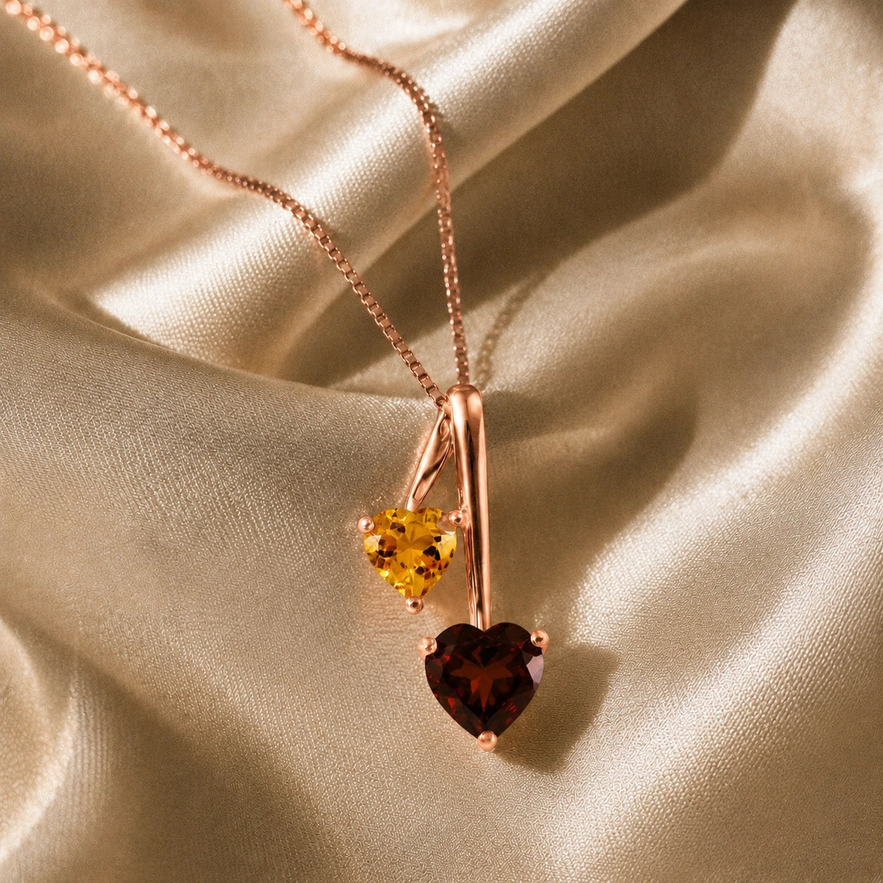 Rose Gold Aura Necklace Blue Topaz 10K — Berenice