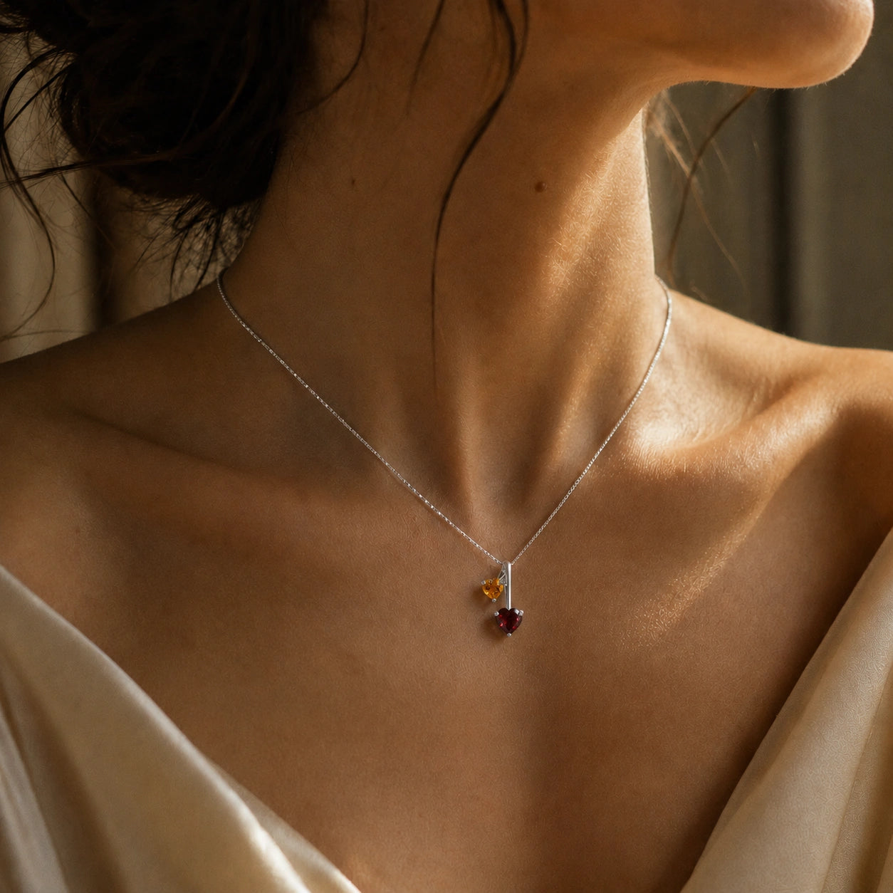 White Gold Aura Necklace Blue Topaz 10K — Berenice