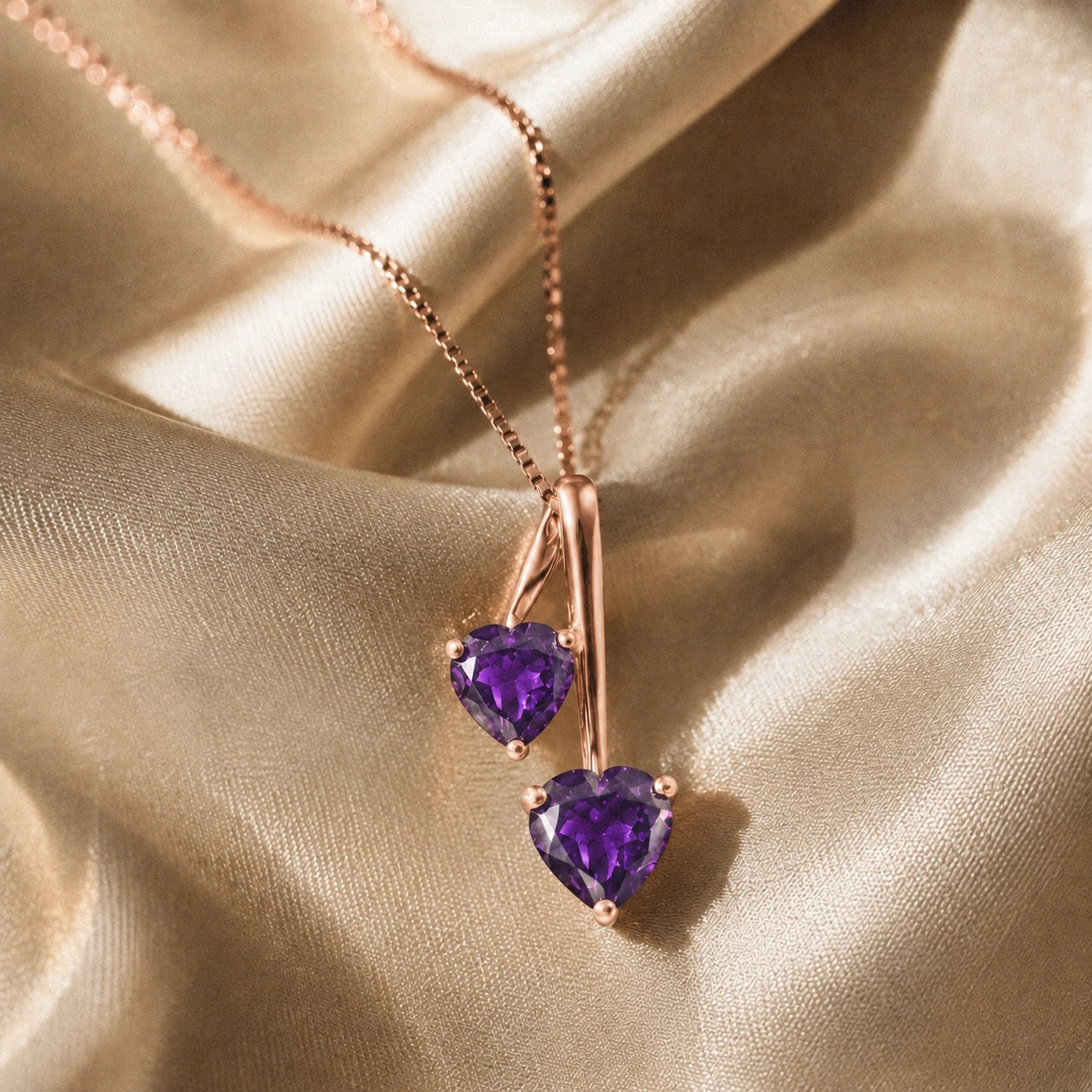 Rose Gold Aura Necklace Garnet 10K — Berenice