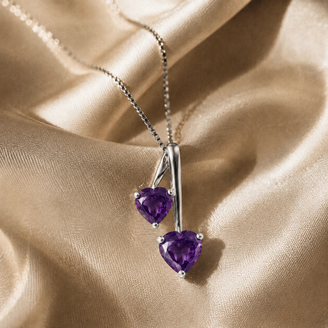White Gold Aura Necklace Garnet 10K — Berenice