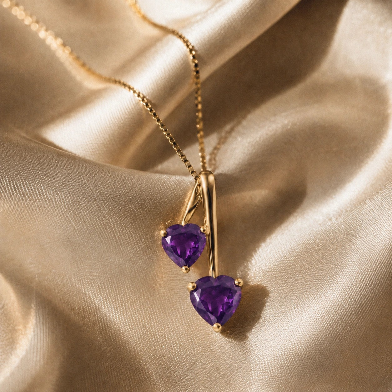 Yellow Gold Aura Necklace Garnet 10K — Berenice