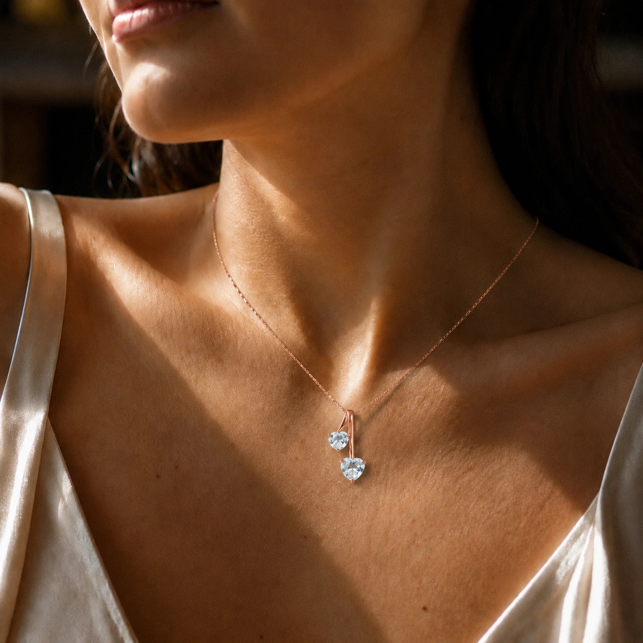 Rose Gold Aura Necklace Peridot 10K — Berenice