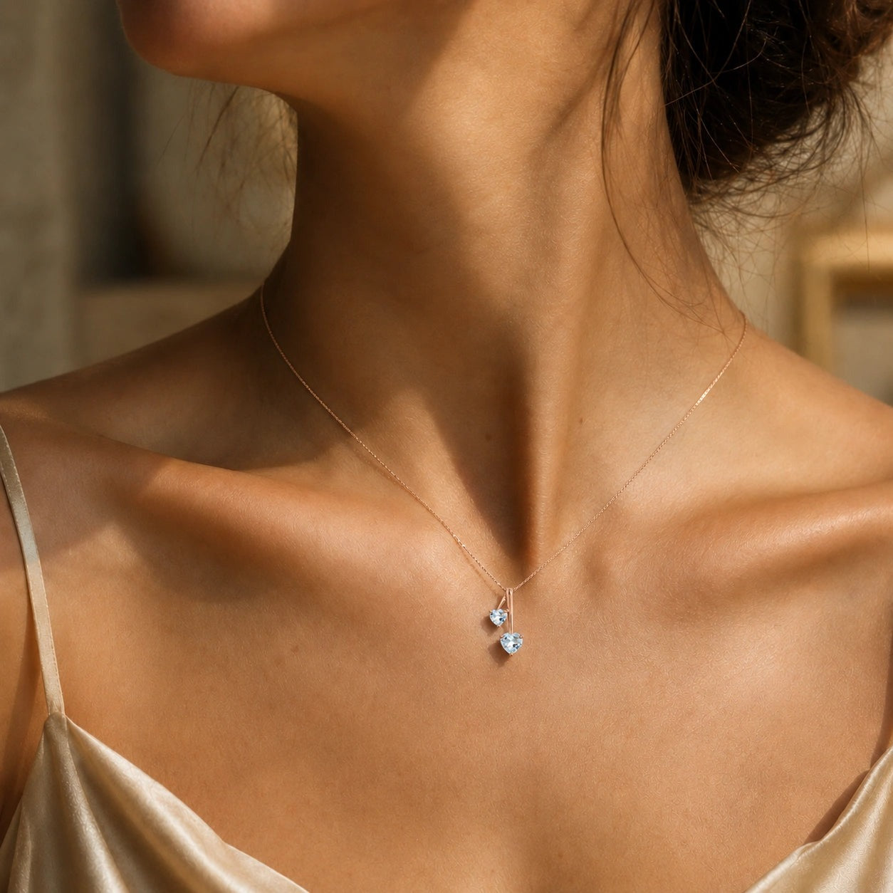 Rose Gold Aura Necklace Peridot 10K — Berenice