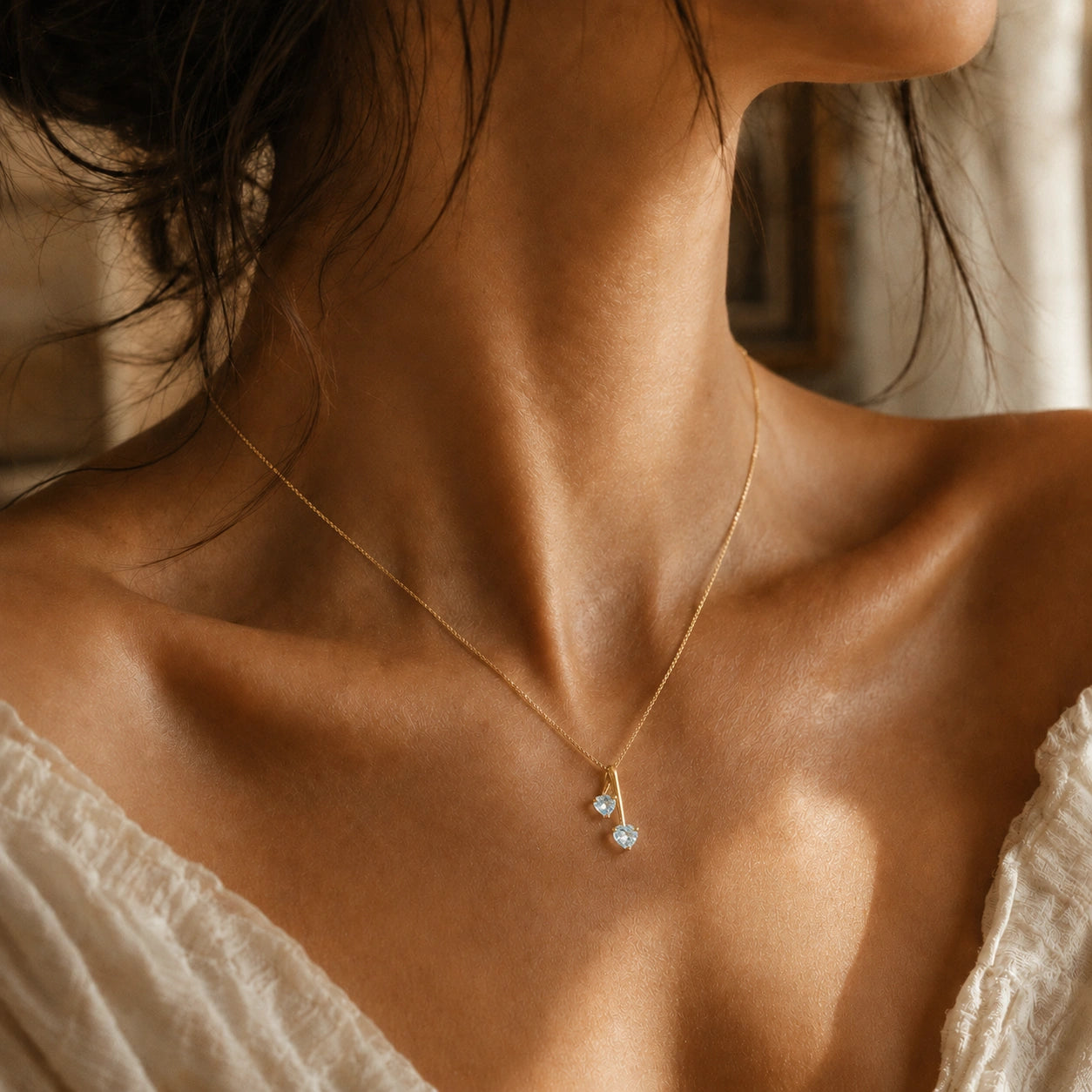 Yellow Gold Aura Necklace Peridot 10K — Berenice