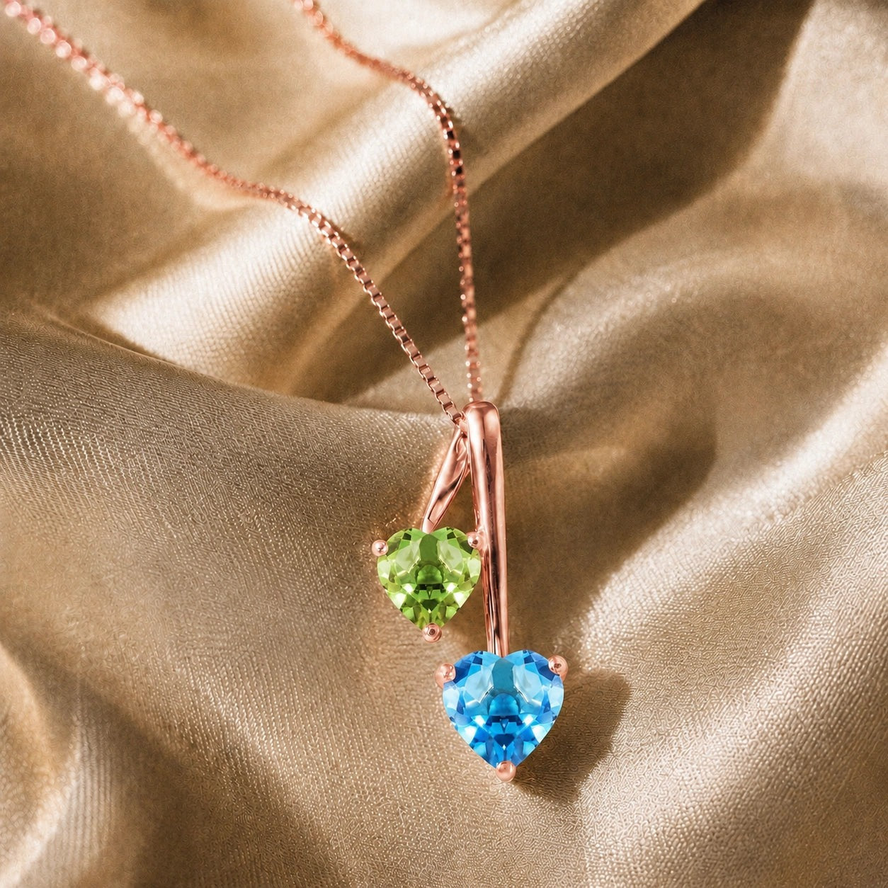 Rose Gold Aura Necklace Pink Topaz 10K — Berenice
