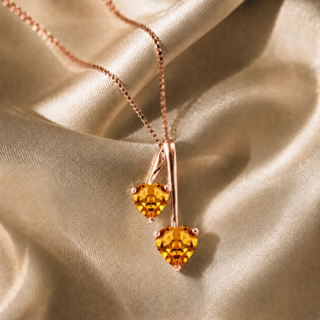 Rose Gold Aura Necklace Pink Topaz 10K — Berenice