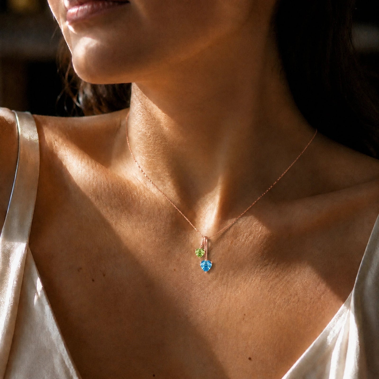 Rose Gold Aura Necklace Pink Topaz 10K — Berenice