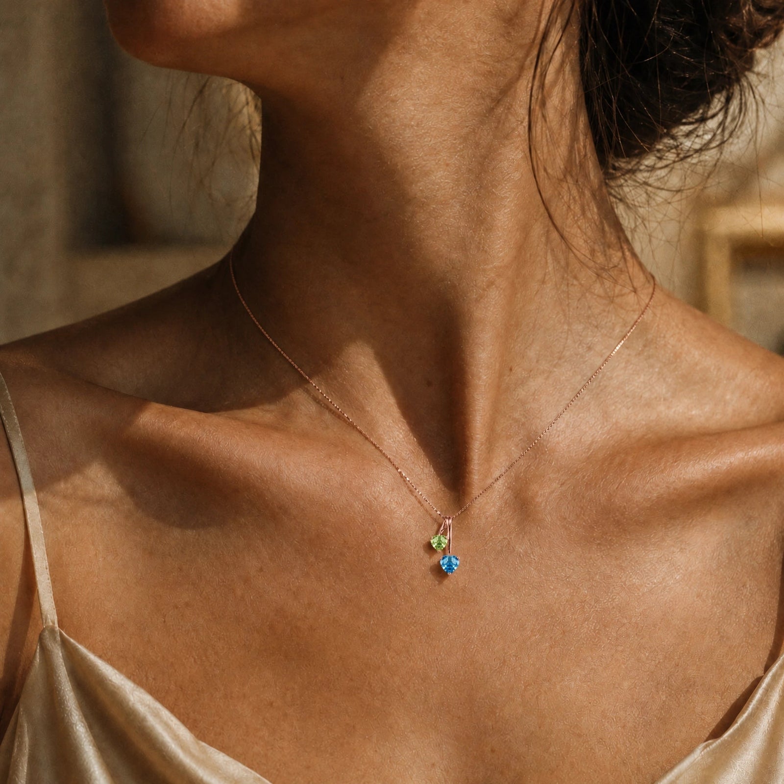 Rose Gold Aura Necklace Pink Topaz 10K — Berenice