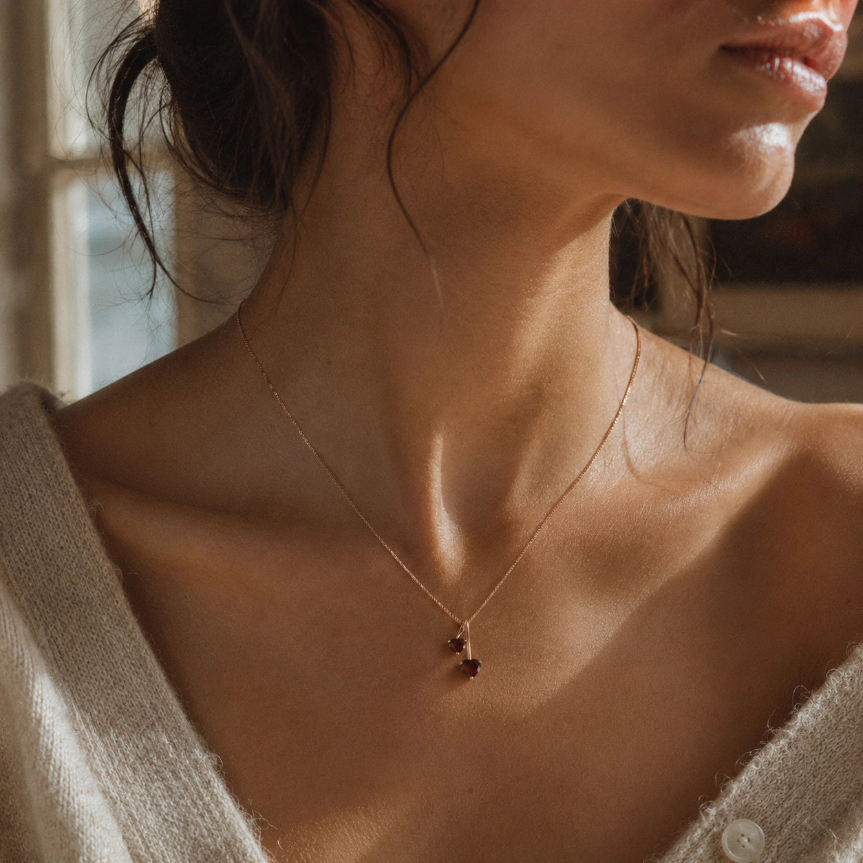 Rose Gold Aura Necklace Pink Topaz 10K — Berenice