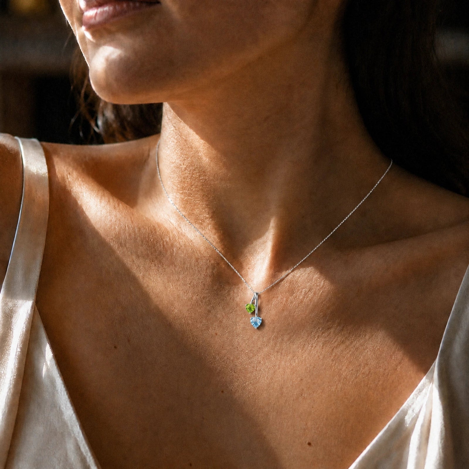White Gold Aura Necklace Pink Topaz 10K — Berenice