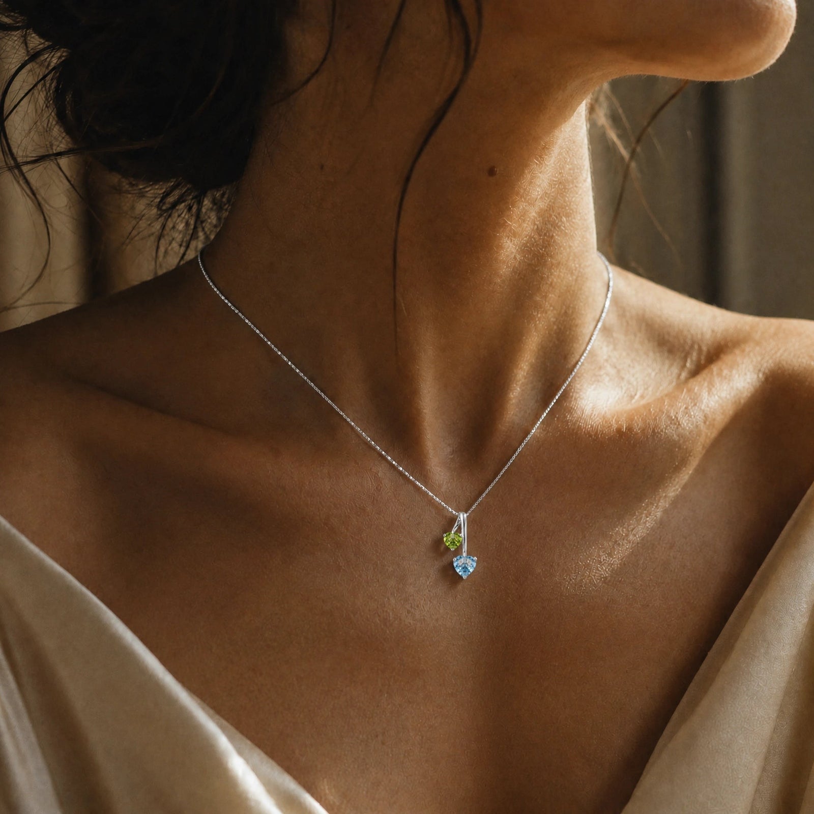 White Gold Aura Necklace Pink Topaz 10K — Berenice